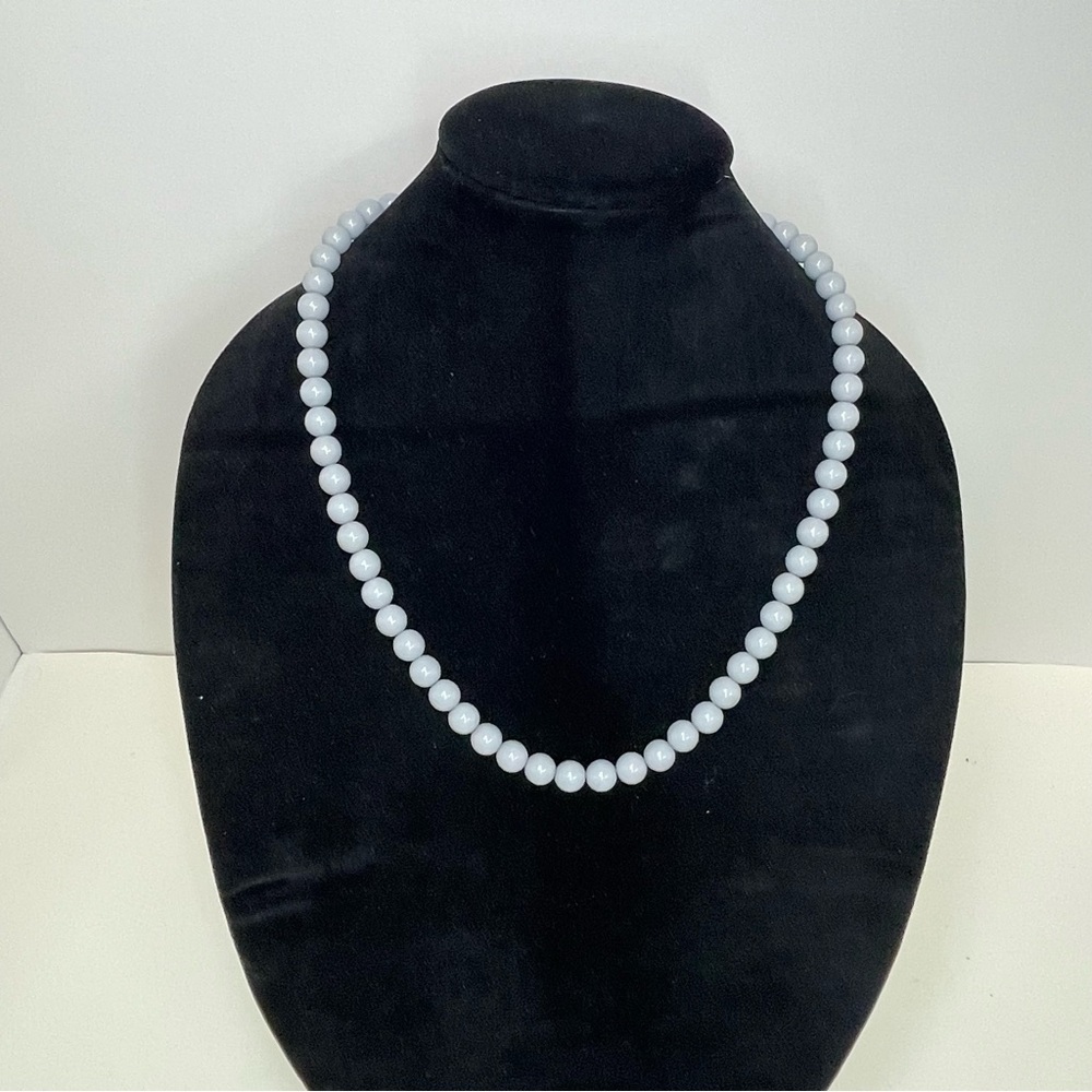 Vintage 1980s Gray Beaded Necklace - Picture 2 of 6